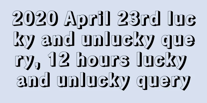 2020 April 23rd lucky and unlucky query, 12 hours lucky and unlucky query
