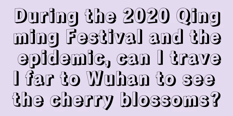 During the 2020 Qingming Festival and the epidemic, can I travel far to Wuhan to see the cherry blossoms?