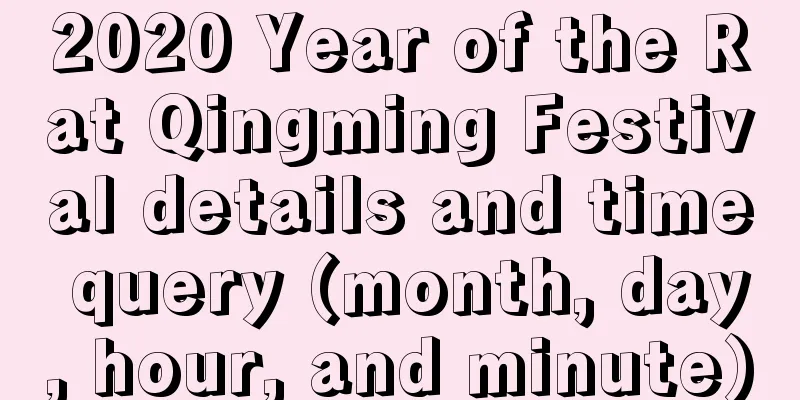 2020 Year of the Rat Qingming Festival details and time query (month, day, hour, and minute)