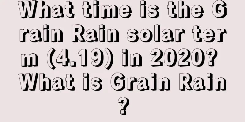 What time is the Grain Rain solar term (4.19) in 2020? What is Grain Rain?