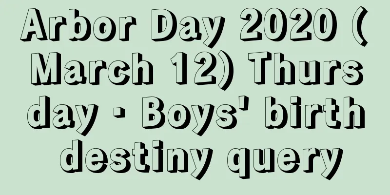 Arbor Day 2020 (March 12) Thursday · Boys' birth destiny query