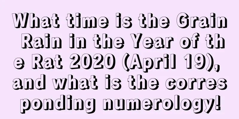 What time is the Grain Rain in the Year of the Rat 2020 (April 19), and what is the corresponding numerology!