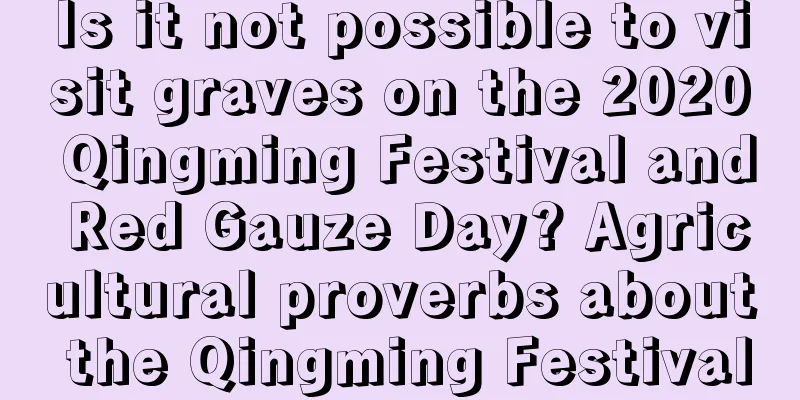 Is it not possible to visit graves on the 2020 Qingming Festival and Red Gauze Day? Agricultural proverbs about the Qingming Festival