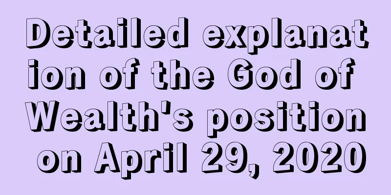 Detailed explanation of the God of Wealth's position on April 29, 2020