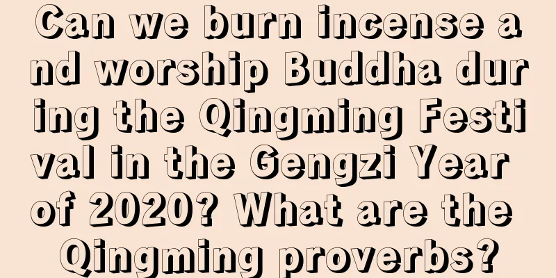 Can we burn incense and worship Buddha during the Qingming Festival in the Gengzi Year of 2020? What are the Qingming proverbs?