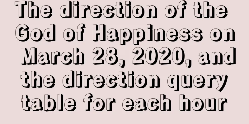 The direction of the God of Happiness on March 28, 2020, and the direction query table for each hour