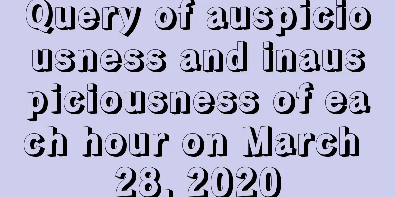 Query of auspiciousness and inauspiciousness of each hour on March 28, 2020