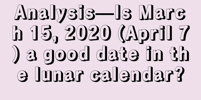 Analysis—Is March 15, 2020 (April 7) a good date in the lunar calendar?