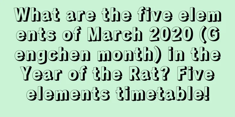 What are the five elements of March 2020 (Gengchen month) in the Year of the Rat? Five elements timetable!