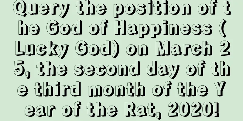 Query the position of the God of Happiness (Lucky God) on March 25, the second day of the third month of the Year of the Rat, 2020!