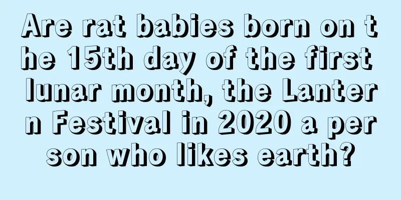 Are rat babies born on the 15th day of the first lunar month, the Lantern Festival in 2020 a person who likes earth?