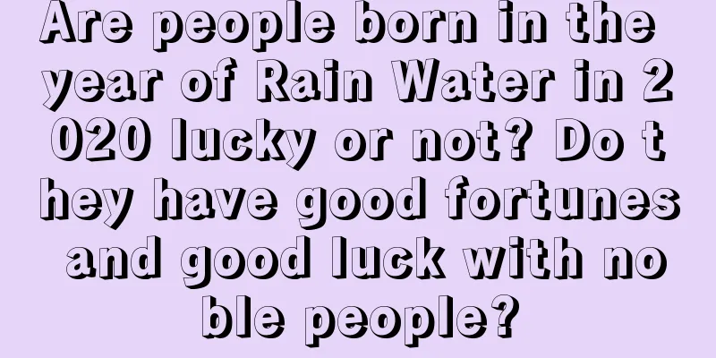 Are people born in the year of Rain Water in 2020 lucky or not? Do they have good fortunes and good luck with noble people?