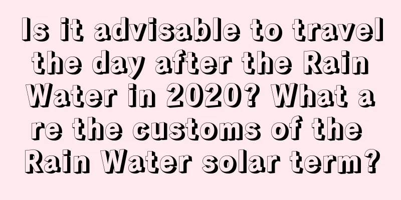 Is it advisable to travel the day after the Rain Water in 2020? What are the customs of the Rain Water solar term?