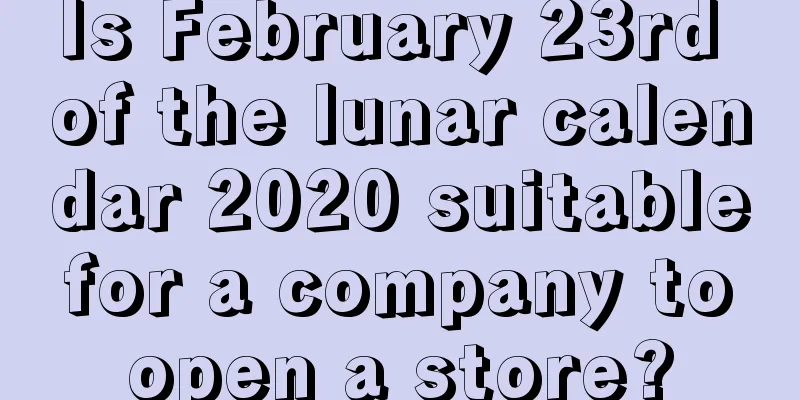 Is February 23rd of the lunar calendar 2020 suitable for a company to open a store?