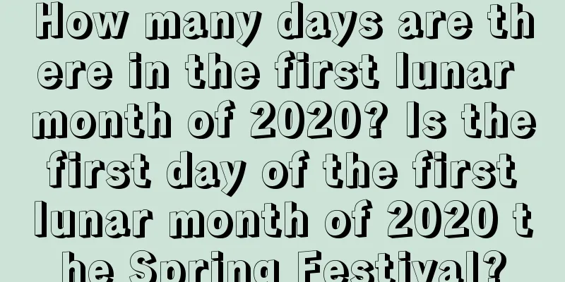 How many days are there in the first lunar month of 2020? Is the first day of the first lunar month of 2020 the Spring Festival?