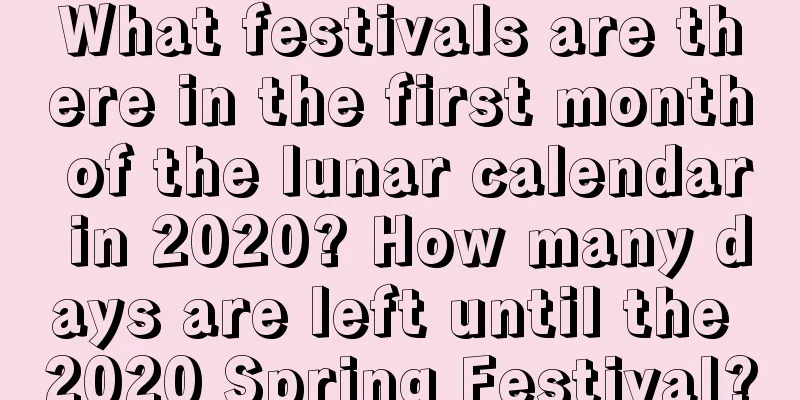 What festivals are there in the first month of the lunar calendar in 2020? How many days are left until the 2020 Spring Festival?