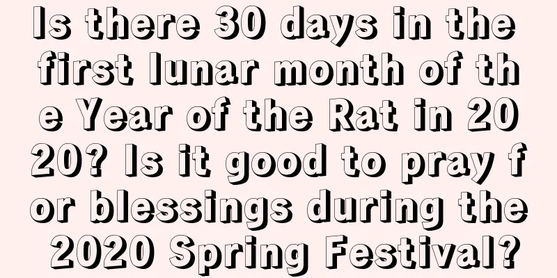 Is there 30 days in the first lunar month of the Year of the Rat in 2020? Is it good to pray for blessings during the 2020 Spring Festival?