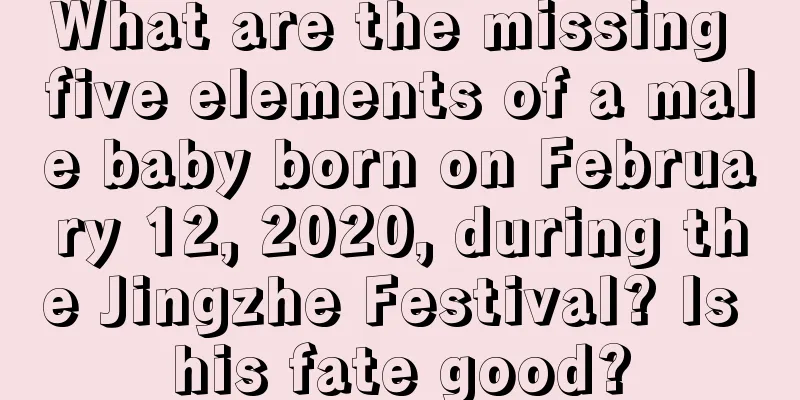 What are the missing five elements of a male baby born on February 12, 2020, during the Jingzhe Festival? Is his fate good?