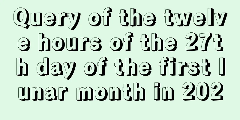 Query of the twelve hours of the 27th day of the first lunar month in 2020