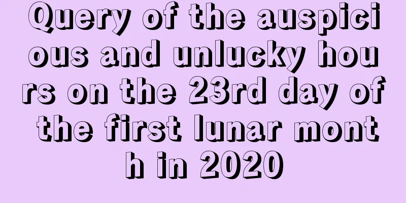 Query of the auspicious and unlucky hours on the 23rd day of the first lunar month in 2020