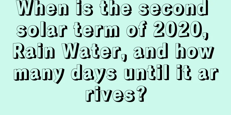 When is the second solar term of 2020, Rain Water, and how many days until it arrives?