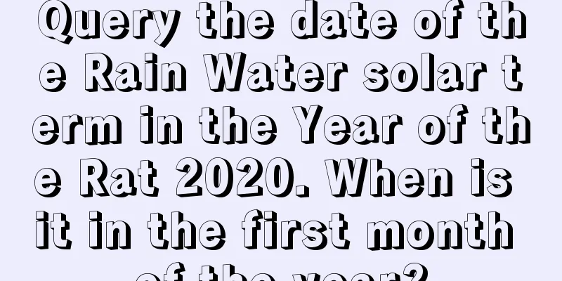 Query the date of the Rain Water solar term in the Year of the Rat 2020. When is it in the first month of the year?
