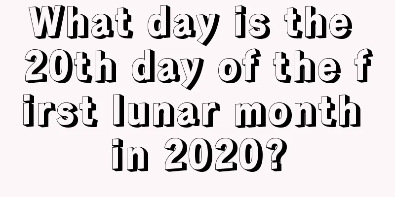 What day is the 20th day of the first lunar month in 2020?