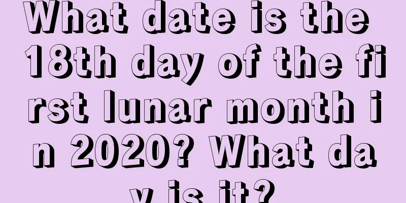 What date is the 18th day of the first lunar month in 2020? What day is it?