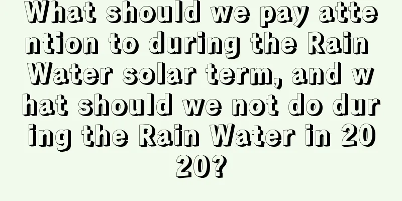 What should we pay attention to during the Rain Water solar term, and what should we not do during the Rain Water in 2020?
