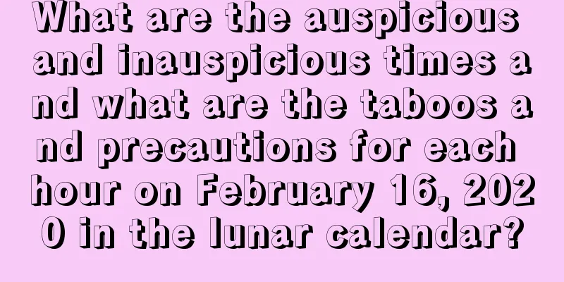 What are the auspicious and inauspicious times and what are the taboos and precautions for each hour on February 16, 2020 in the lunar calendar?