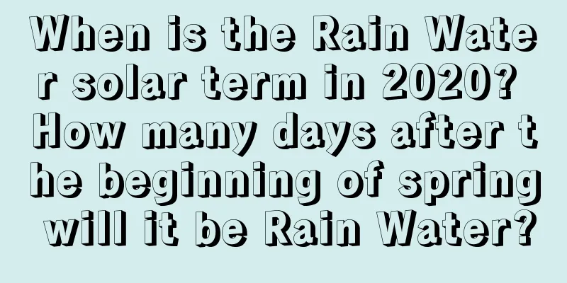 When is the Rain Water solar term in 2020? How many days after the beginning of spring will it be Rain Water?