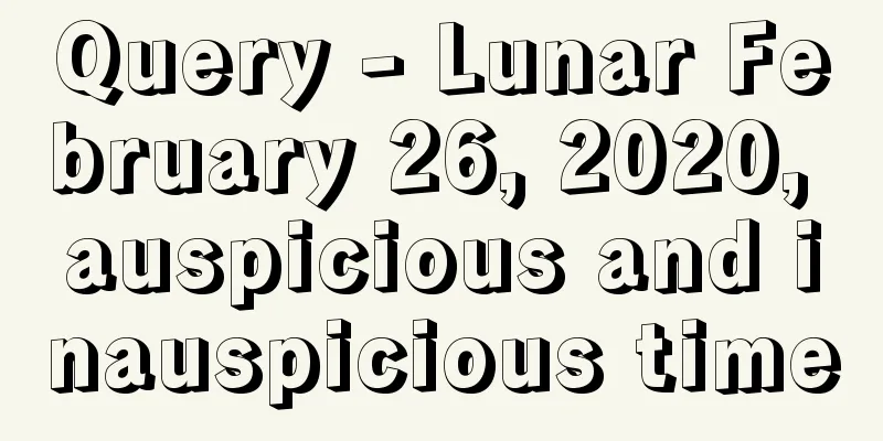 Query - Lunar February 26, 2020, auspicious and inauspicious time