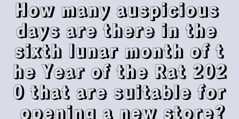 How many auspicious days are there in the sixth lunar month of the Year of the Rat 2020 that are suitable for opening a new store?