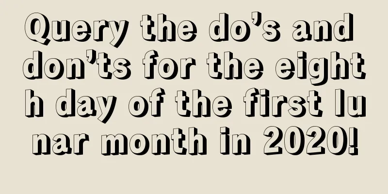 Query the do’s and don’ts for the eighth day of the first lunar month in 2020!