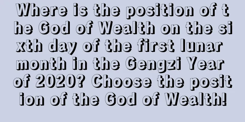 Where is the position of the God of Wealth on the sixth day of the first lunar month in the Gengzi Year of 2020? Choose the position of the God of Wealth!