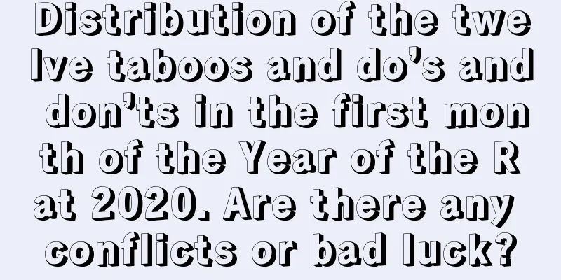 Distribution of the twelve taboos and do’s and don’ts in the first month of the Year of the Rat 2020. Are there any conflicts or bad luck?