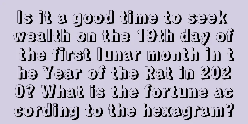 Is it a good time to seek wealth on the 19th day of the first lunar month in the Year of the Rat in 2020? What is the fortune according to the hexagram?