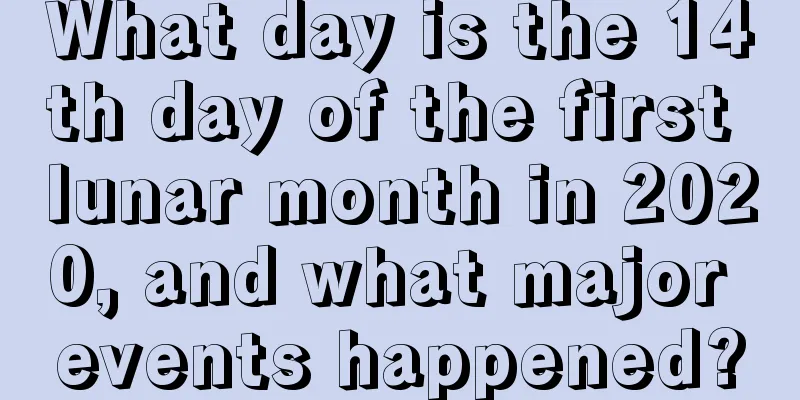 What day is the 14th day of the first lunar month in 2020, and what major events happened?