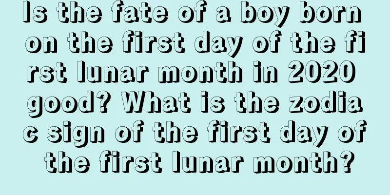 Is the fate of a boy born on the first day of the first lunar month in 2020 good? What is the zodiac sign of the first day of the first lunar month?