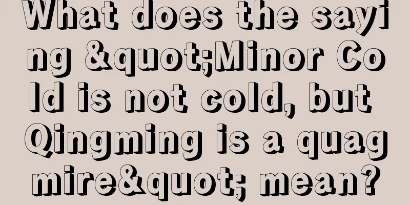 What does the saying "Minor Cold is not cold, but Qingming is a quagmire" mean?