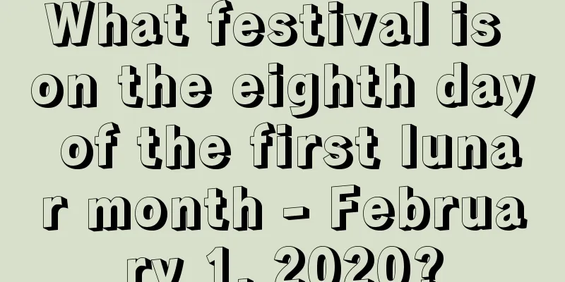 What festival is on the eighth day of the first lunar month - February 1, 2020?
