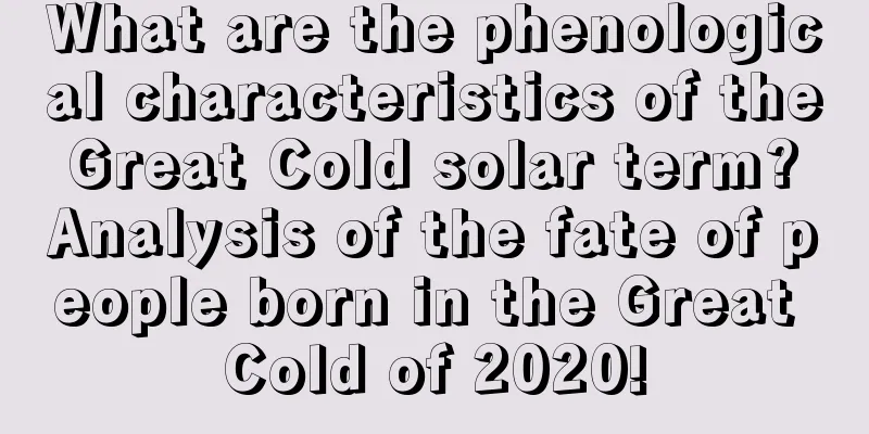 What are the phenological characteristics of the Great Cold solar term? Analysis of the fate of people born in the Great Cold of 2020!
