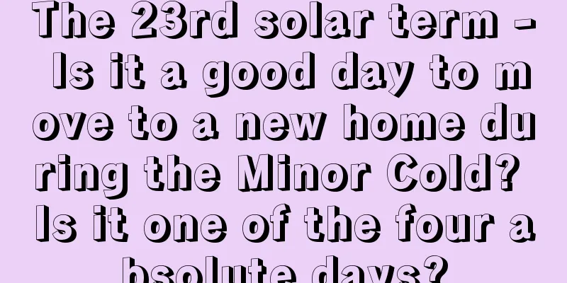 The 23rd solar term - Is it a good day to move to a new home during the Minor Cold? Is it one of the four absolute days?