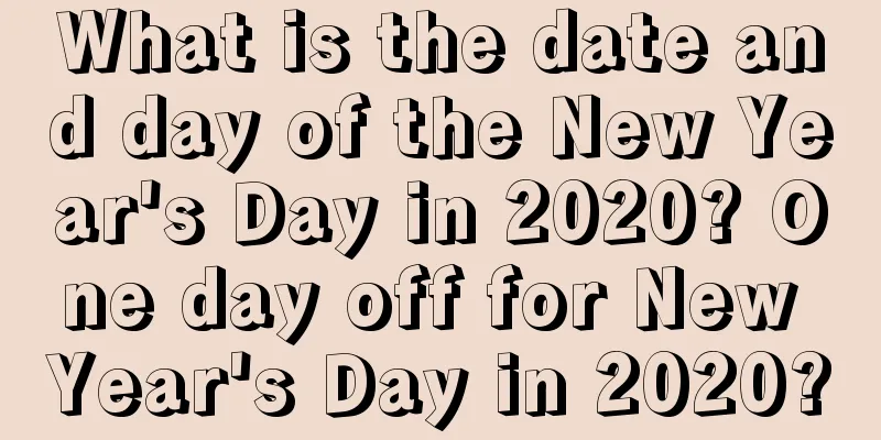 What is the date and day of the New Year's Day in 2020? One day off for New Year's Day in 2020?