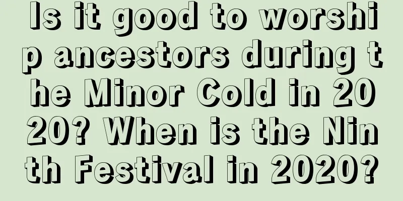 Is it good to worship ancestors during the Minor Cold in 2020? When is the Ninth Festival in 2020?