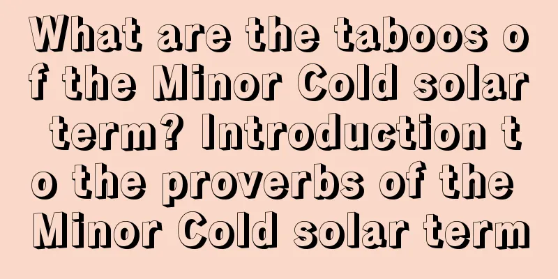 What are the taboos of the Minor Cold solar term? Introduction to the proverbs of the Minor Cold solar term