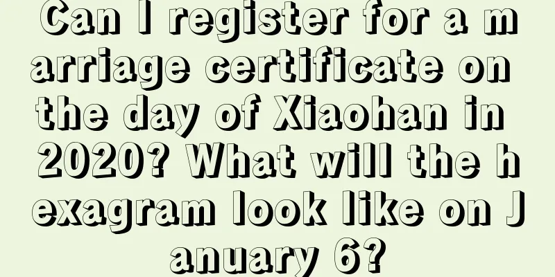 Can I register for a marriage certificate on the day of Xiaohan in 2020? What will the hexagram look like on January 6?