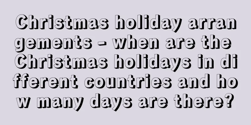 Christmas holiday arrangements - when are the Christmas holidays in different countries and how many days are there?