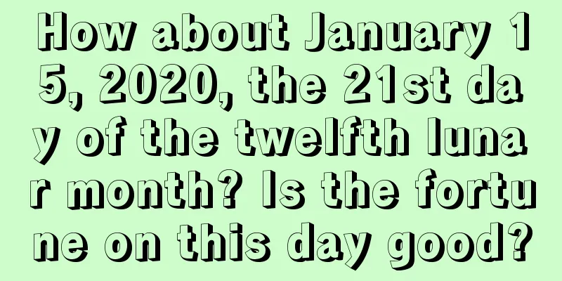 How about January 15, 2020, the 21st day of the twelfth lunar month? Is the fortune on this day good?