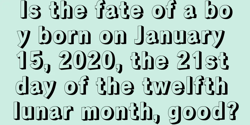 Is the fate of a boy born on January 15, 2020, the 21st day of the twelfth lunar month, good?